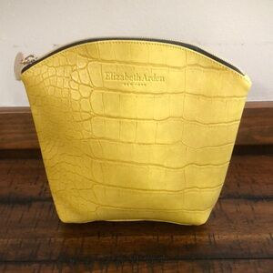 Elizabeth Arden Yellow Croc-Embossed Cosmetic Bag